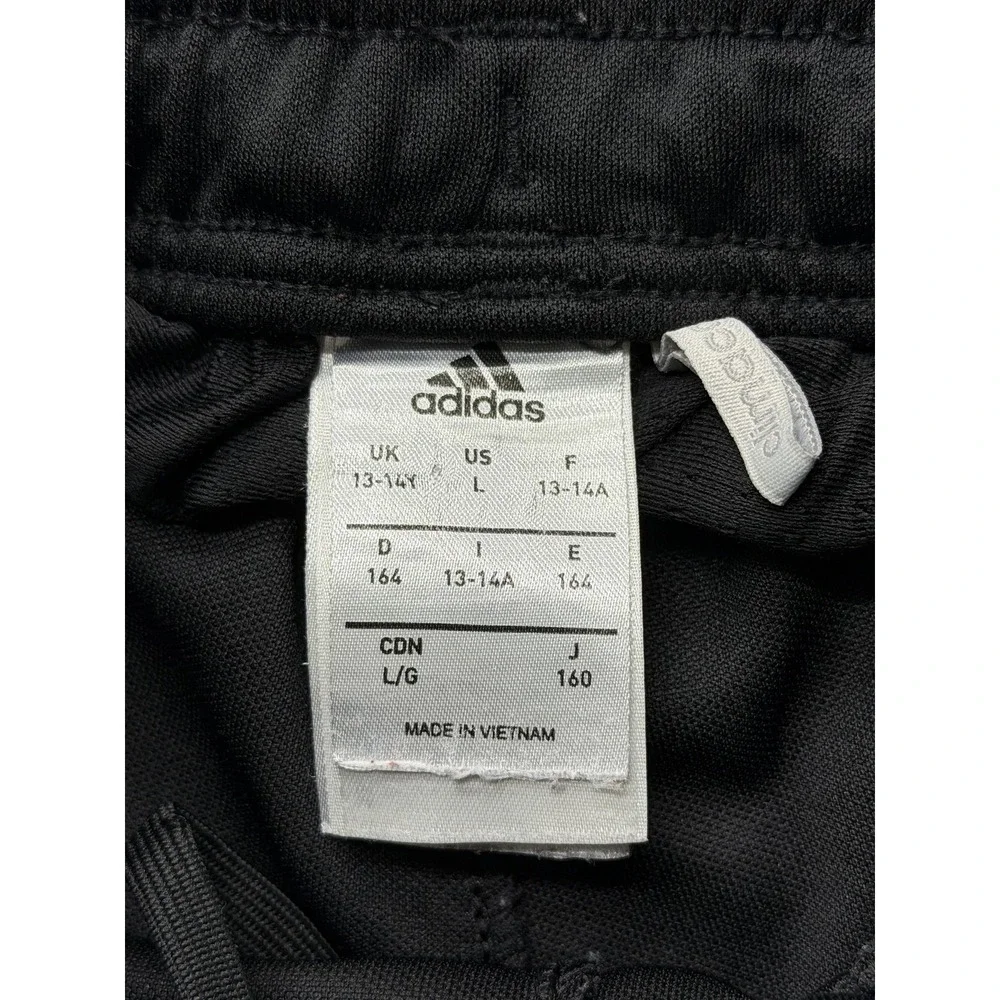 Adidas Track Pants Youth Large Black Three Stripes Ankle Zip Soccer Training‎